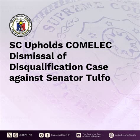 SC Upholds COMELEC Dismissal of Disqualification Case .